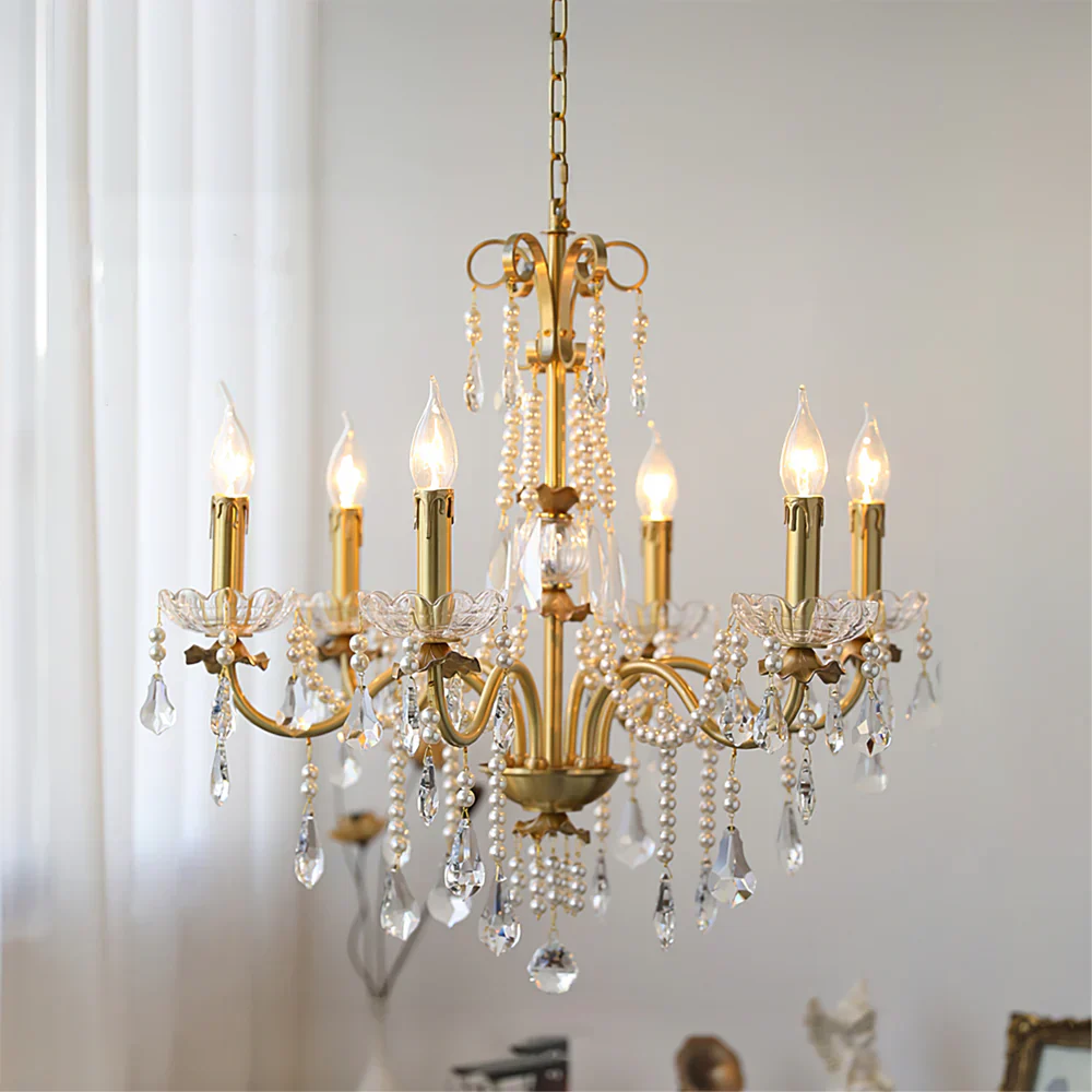 Traditional French Modern Candle Chandelier For Living Room Bedroom - Image 7