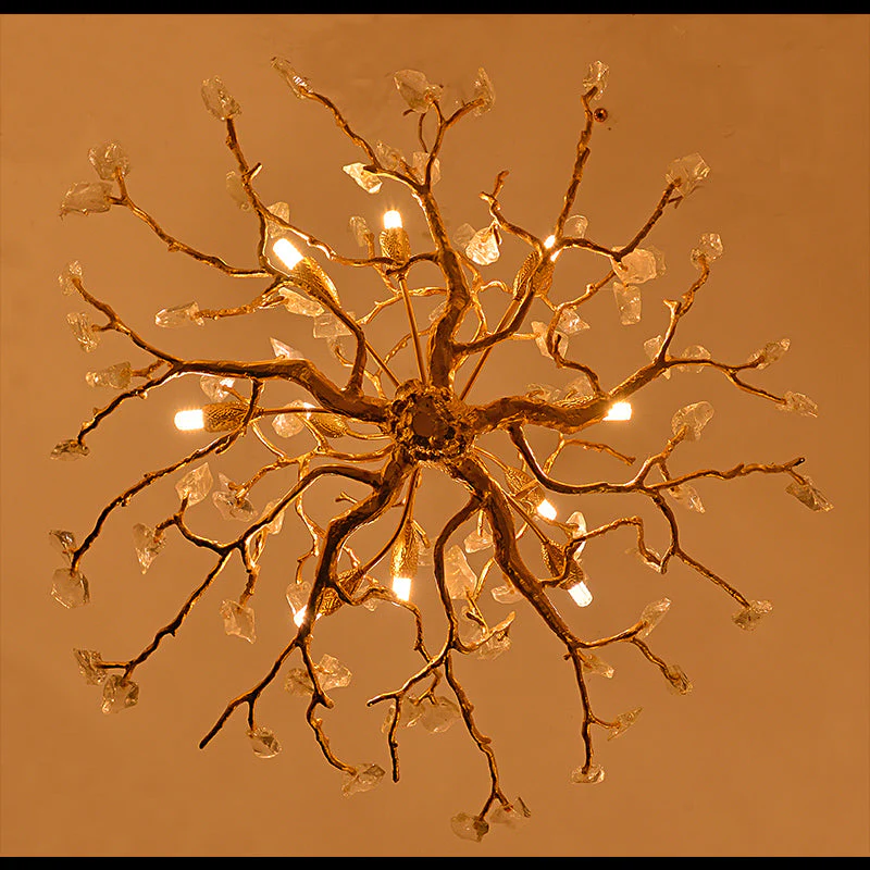 Tree-Shaped Chandelier with Rock Crystal Decorated - Image 4