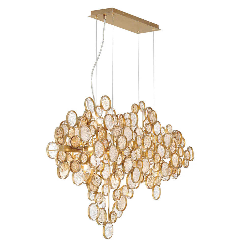 Trento Clustered Glass Linear Chandelier - Image 7