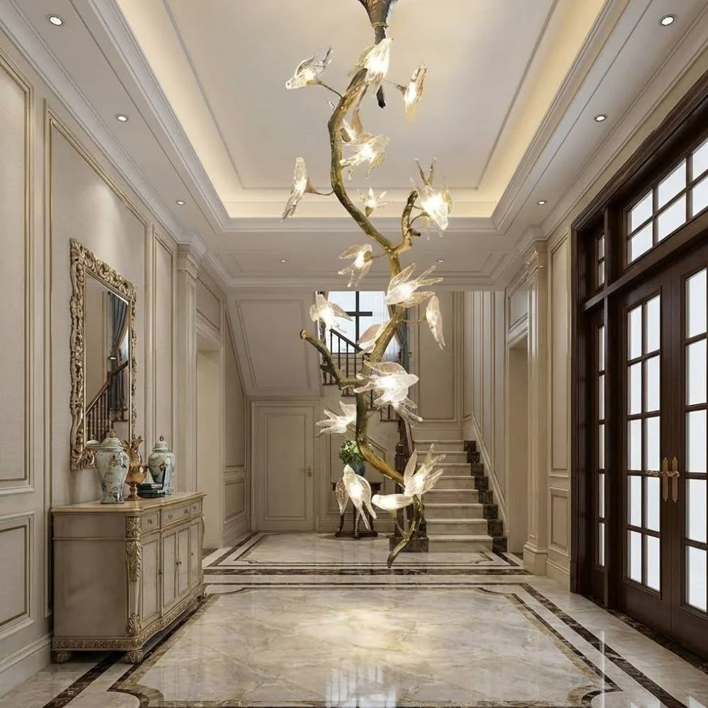 Crissy Branch Brass Bird Branch Staircase Chandelier - Image 5