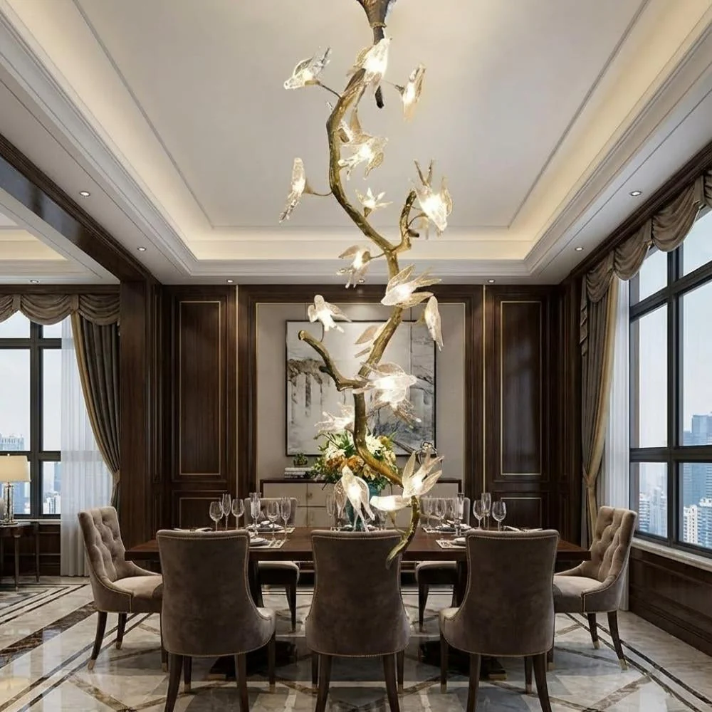 Crissy Branch Brass Bird Branch Staircase Chandelier - Image 6