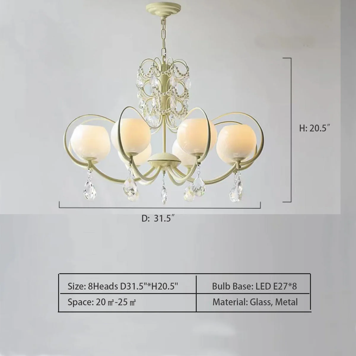 French Modern Minimalist Cream Style Dome Chandelier for Living Room/Bedroom - Image 13