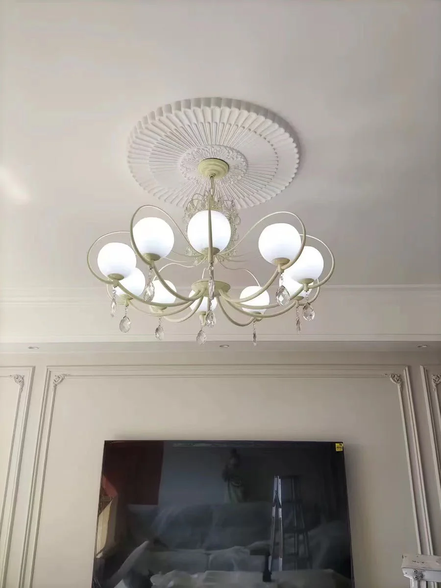 French Modern Minimalist Cream Style Dome Chandelier for Living Room/Bedroom - Image 6