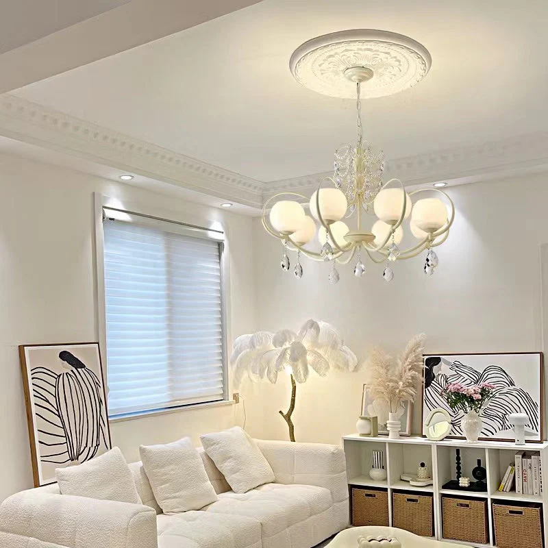 French Modern Minimalist Cream Style Dome Chandelier for Living Room/Bedroom - Image 7