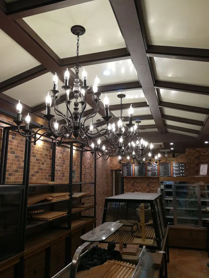 Vintage Country Style Multi-layer Iron Electronic Candle Chandelier for Study / Living Room / Cafe - Image 7