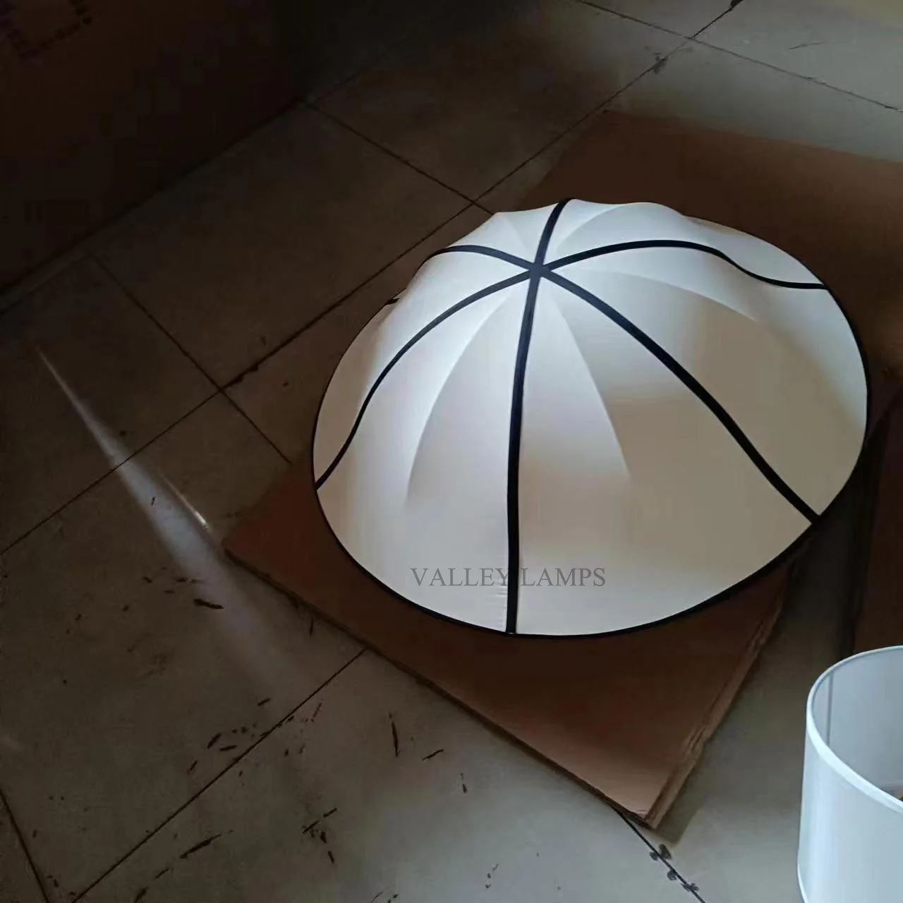 Vintage French Style Cream White Silk Umbrella Chandelier - Image 10