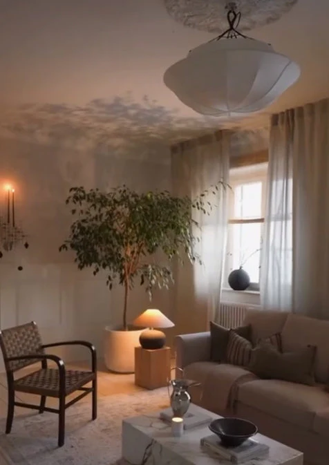 Vintage French Style Cream White Silk Umbrella Chandelier - Image 3