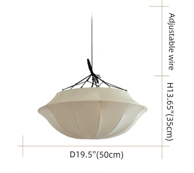 Vintage French Style Cream White Silk Umbrella Chandelier - Image 6