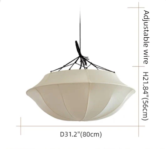 Vintage French Style Cream White Silk Umbrella Chandelier - Image 8