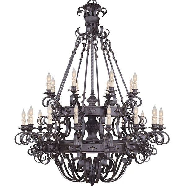 Vintage Iron Simple Candle Art Chandelier for Living Room / Villa / Stairs - Image 5