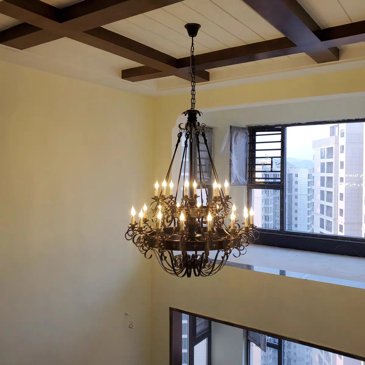 Vintage Iron Simple Candle Art Chandelier for Living Room / Villa / Stairs - Image 6