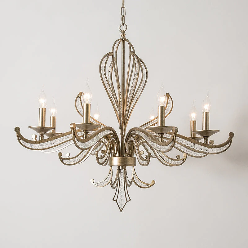 Vintage Style Silver Candle Chandelier for Living Room/Dining Room - Image 2