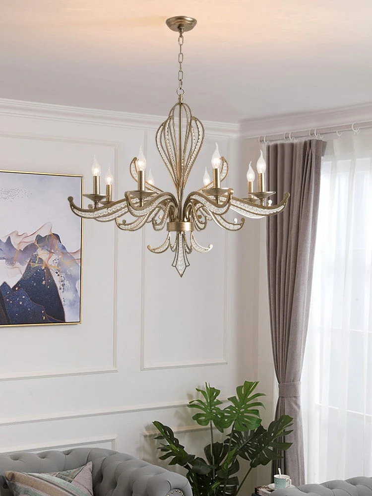 Vintage Style Silver Candle Chandelier for Living Room/Dining Room - Image 5