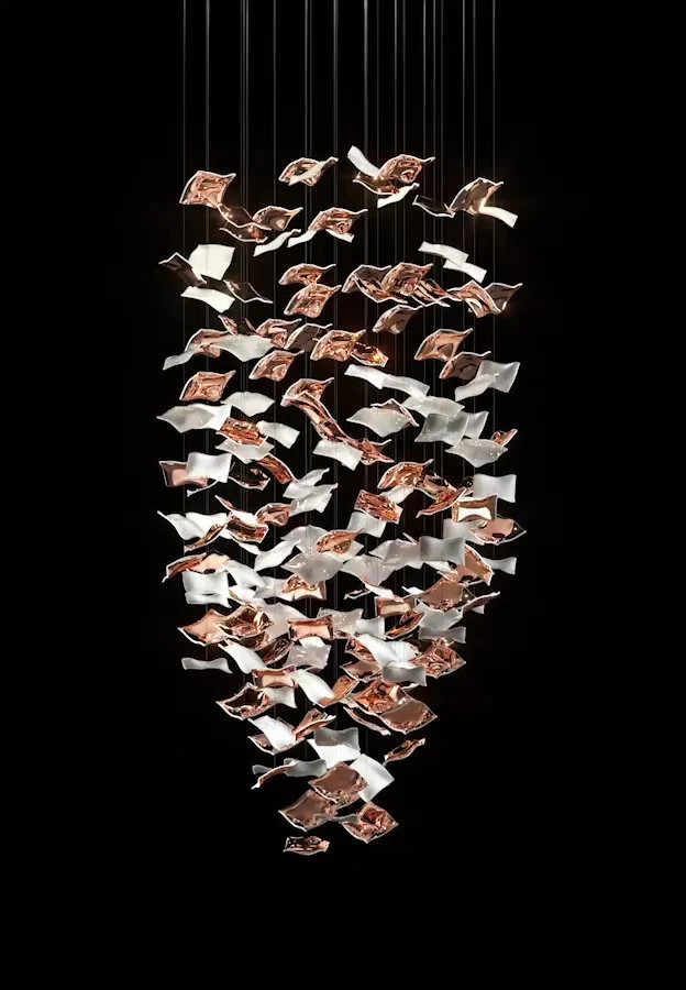 Galaxy Whispering Kerchiefs Meteor Shower Crystal Spiral Chandelier - Image 2