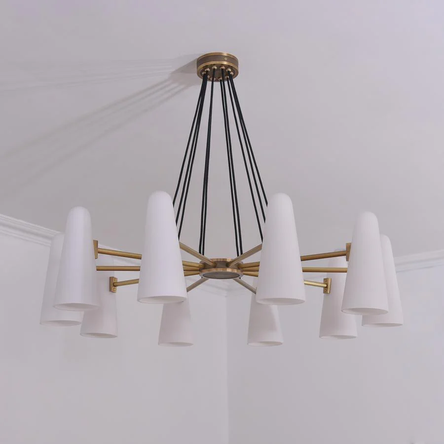 White Ceramics Round Chandelier 44", 10-lights - Image 5