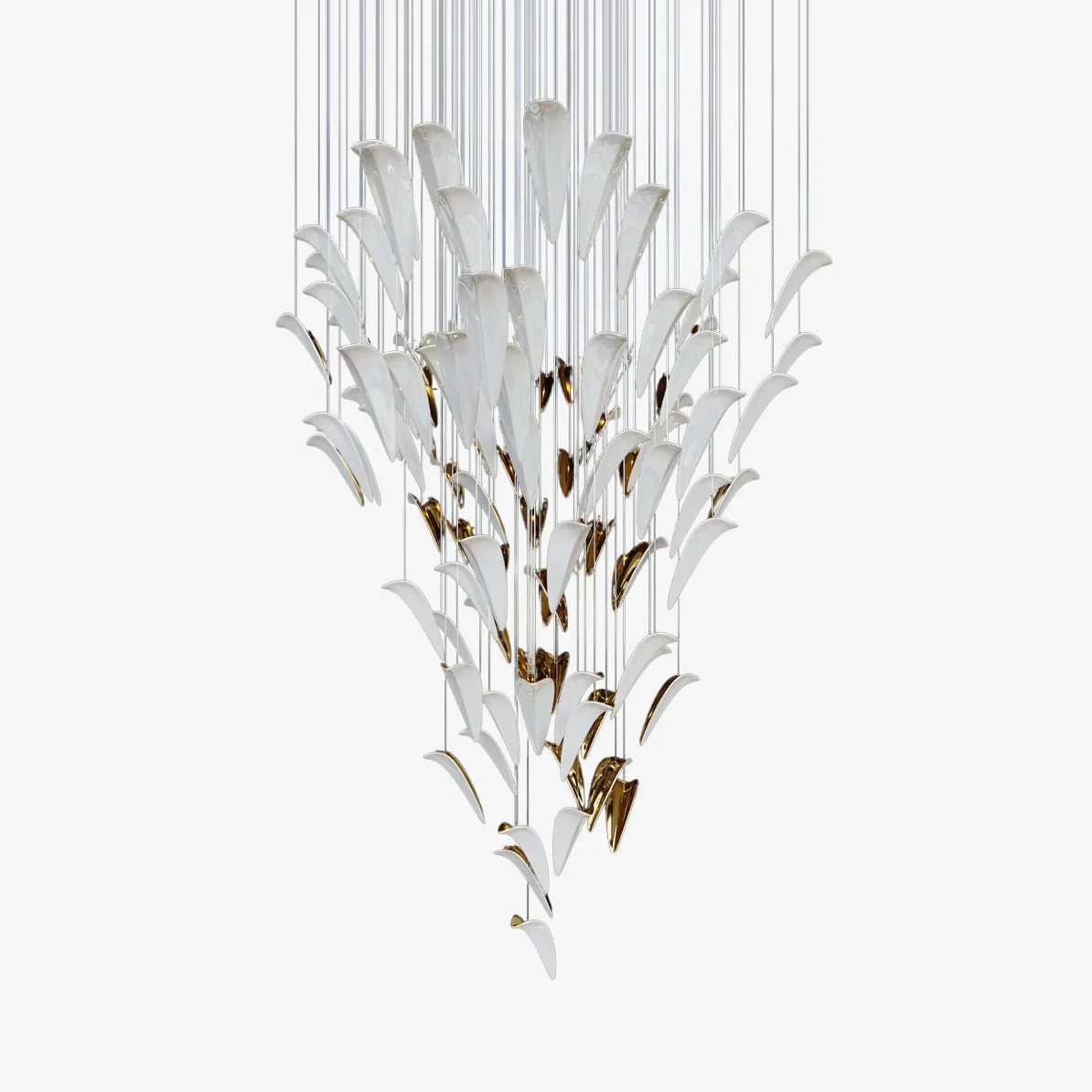 Galaxy White Feather Art Deco Chandelier