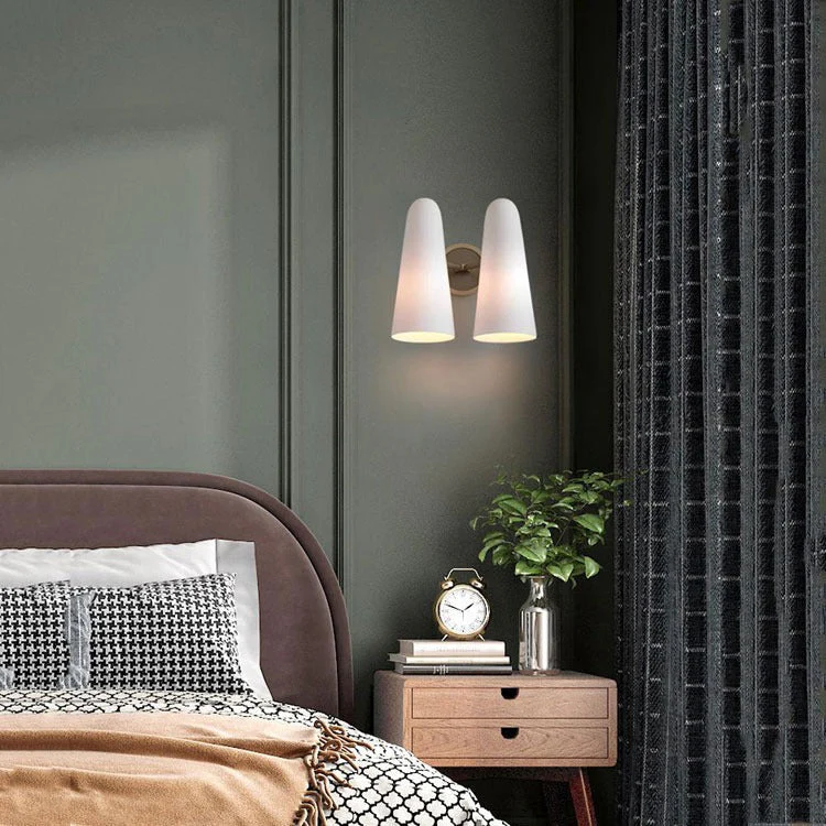 White Porcelain Double Shad Wall Sconce - Image 2