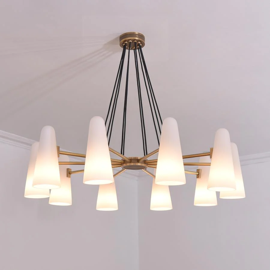White Porcelain Round Chandelier 10-Lights - Image 2