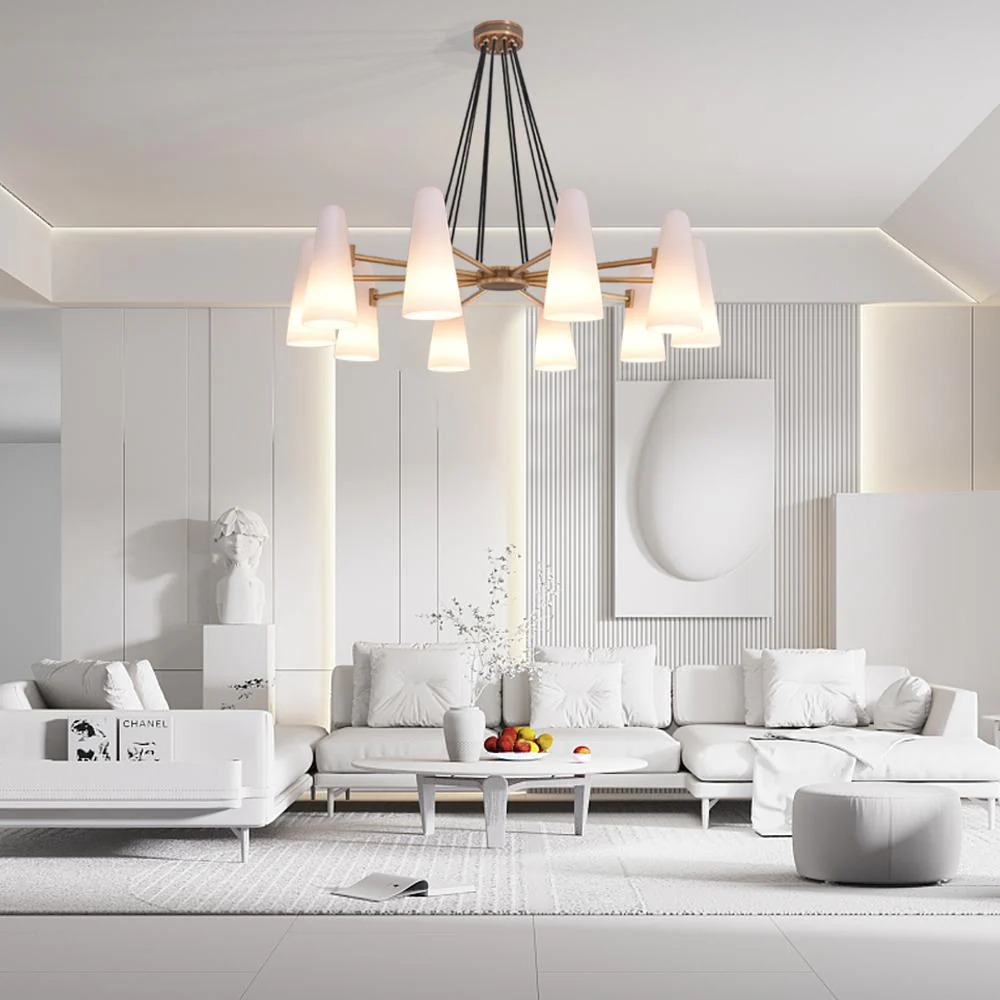 White Porcelain Round Chandelier 10-Lights - Image 4