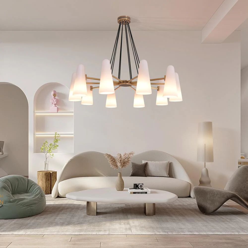 White Porcelain Round Chandelier 10-Lights - Image 6