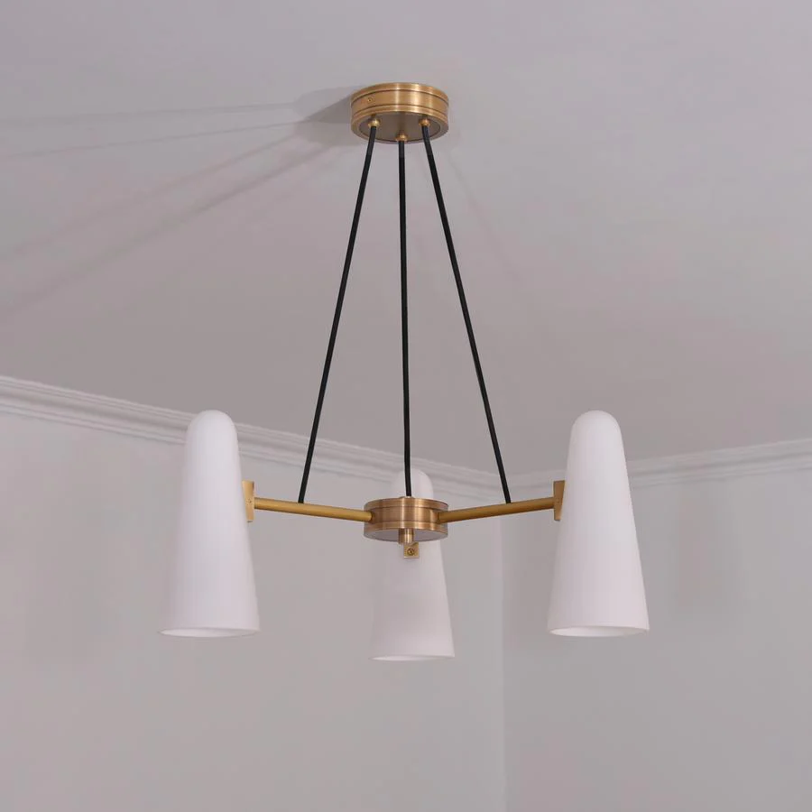 White Porcelain Round Chandelier 3-Lights - Image 2