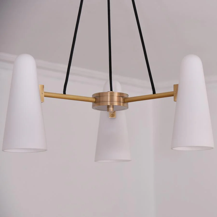 White Porcelain Round Chandelier 3-Lights - Image 3