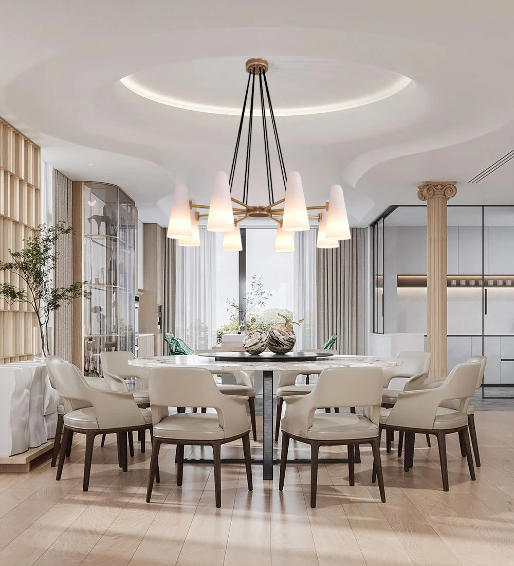 White Porcelain Round Chandelier 8-Lights - Image 4