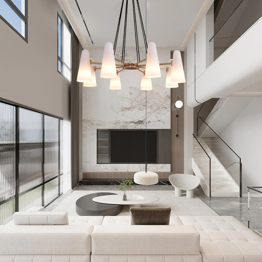 White Porcelain Round Chandelier 8-Lights - Image 5