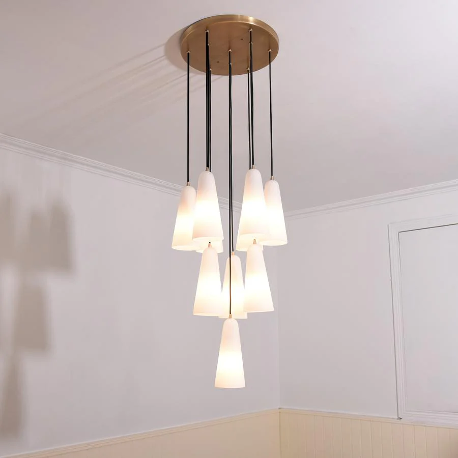 White Porcelain Round Chandelier D18" - Image 6