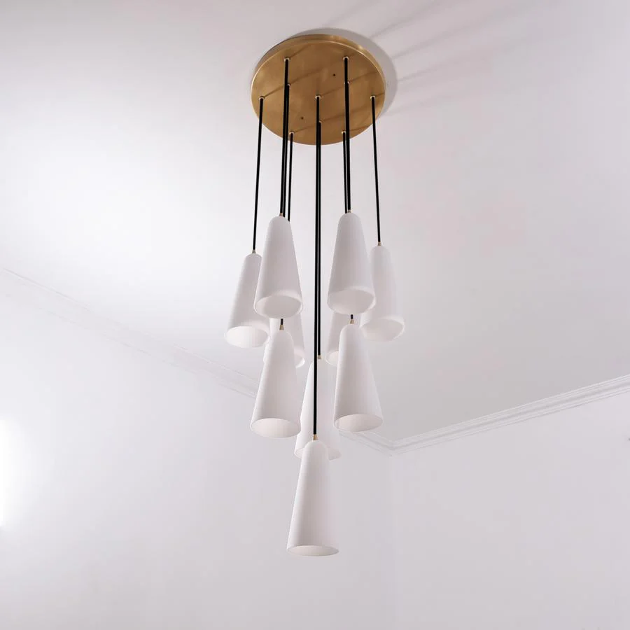 White Porcelain Round Chandelier D18" - Image 7