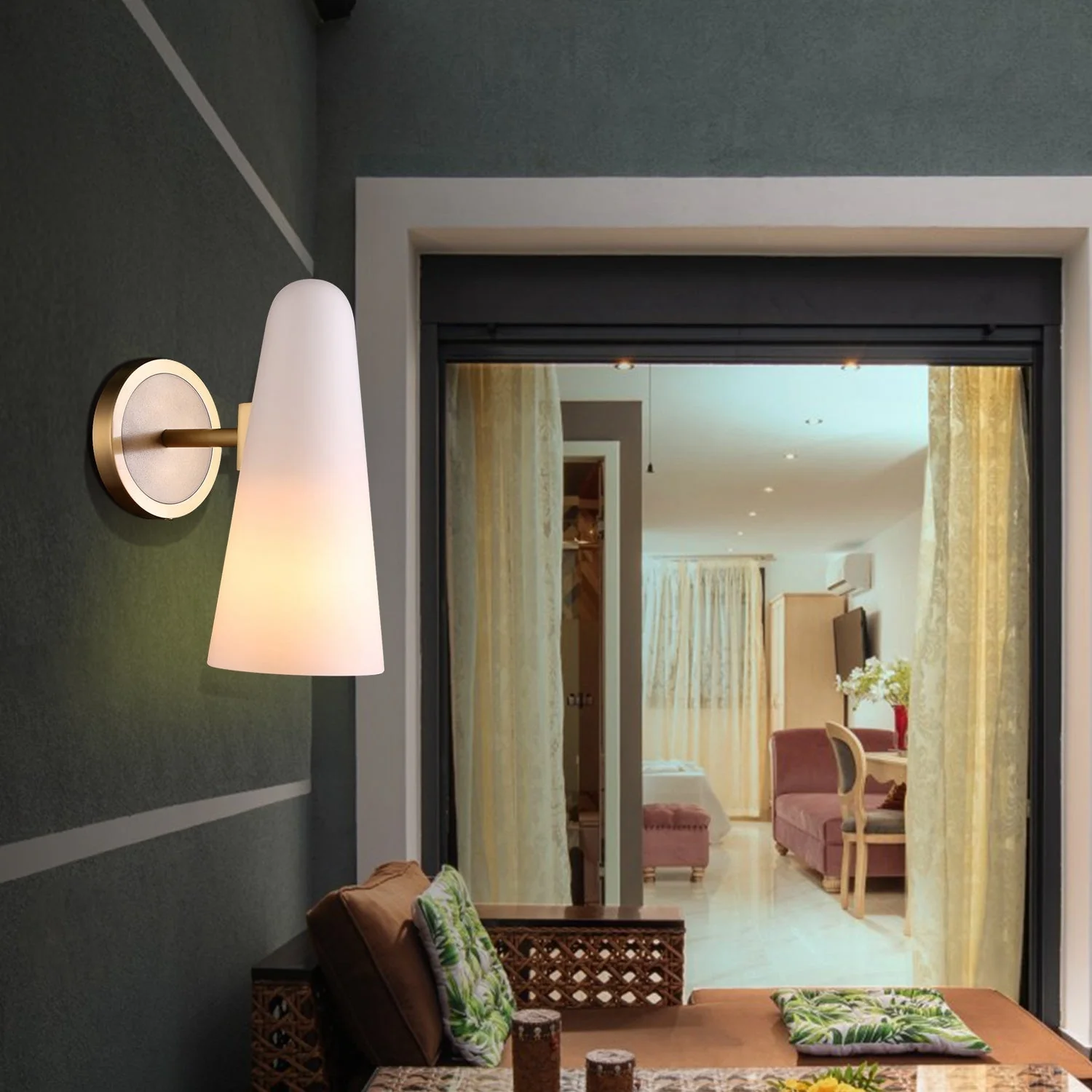 White Porcelain Single Shad Wall Sconce - Image 3