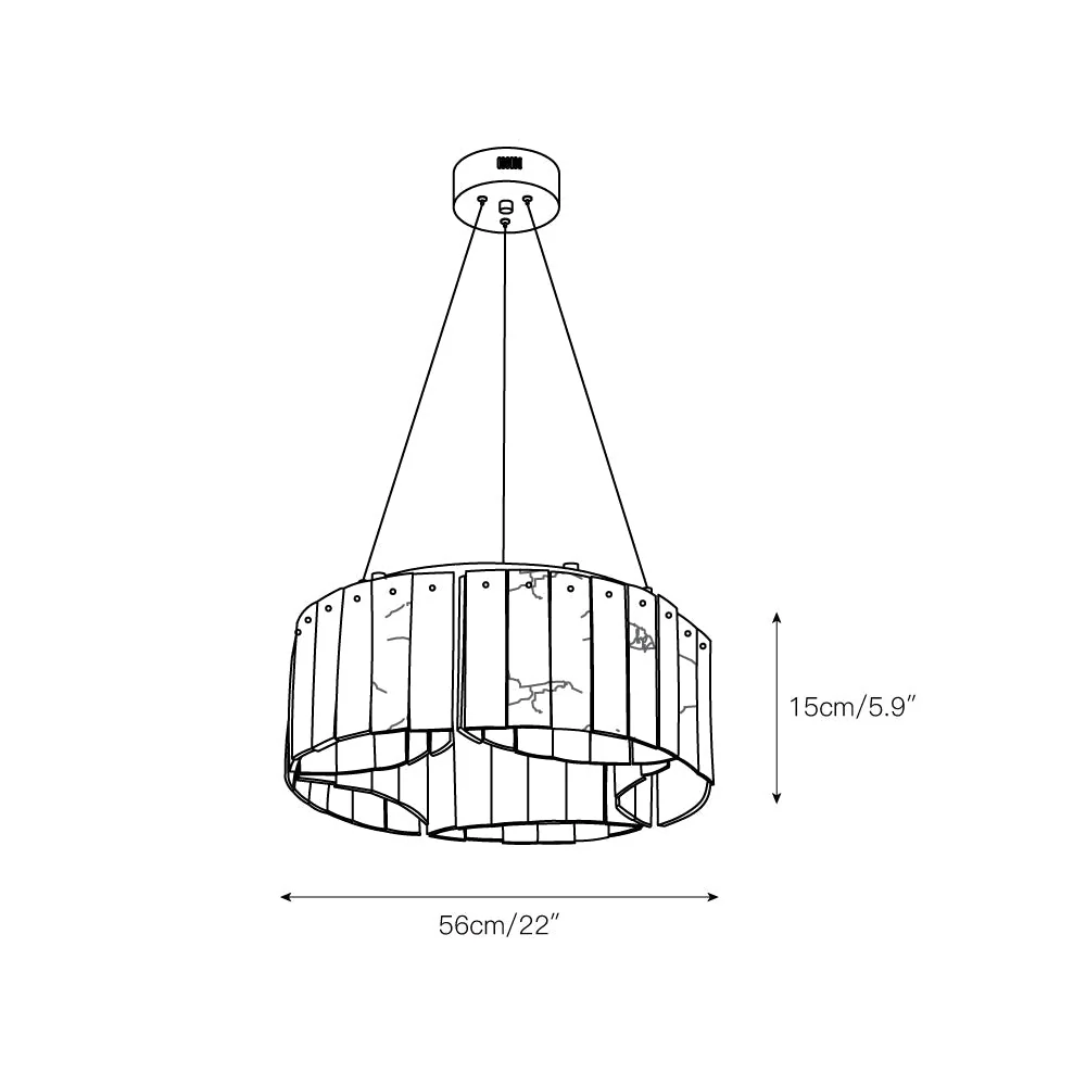 Lysander Modern Two- Tier Alabaster Chandelier Lighting - Image 3