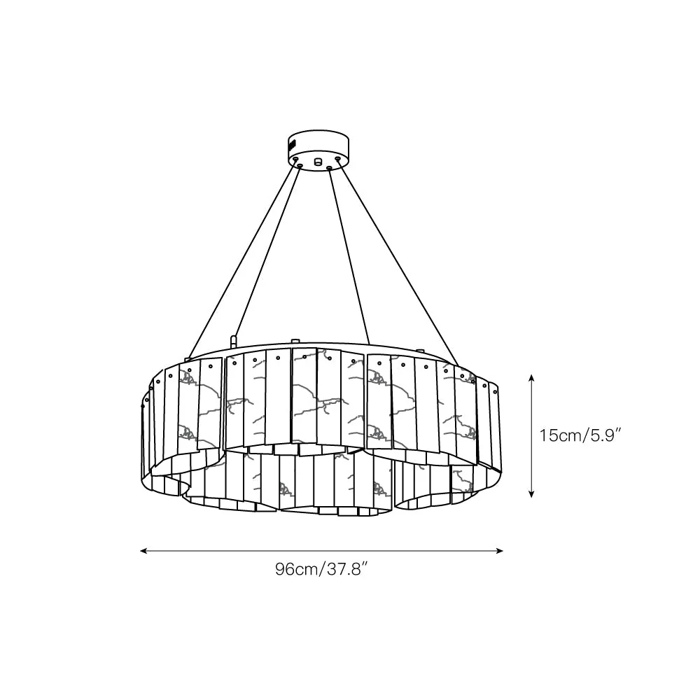 Lysander Modern Two- Tier Alabaster Chandelier Lighting - Image 4