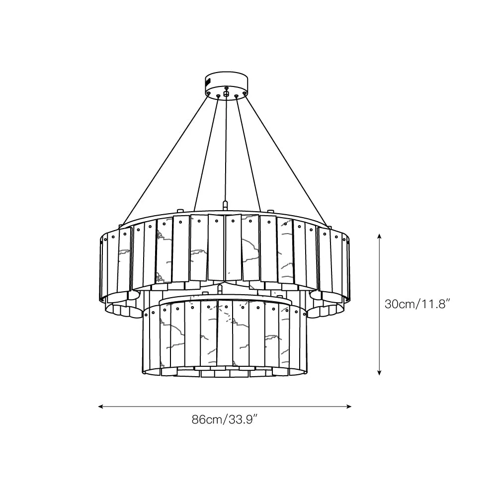 Lysander Modern Two- Tier Alabaster Chandelier Lighting - Image 5