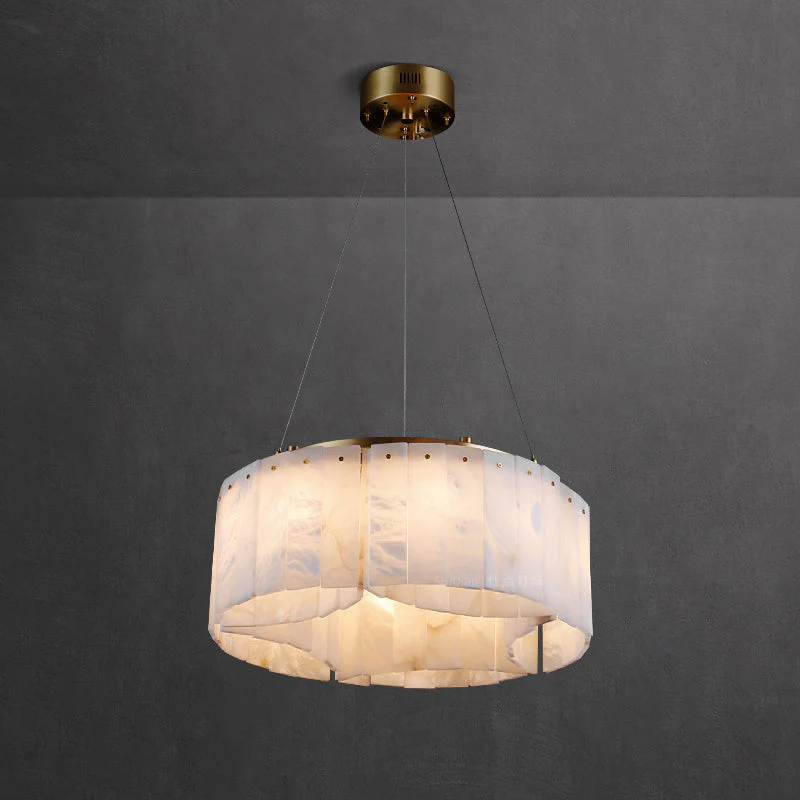 Lysander Modern Two- Tier Alabaster Chandelier Lighting - Image 8
