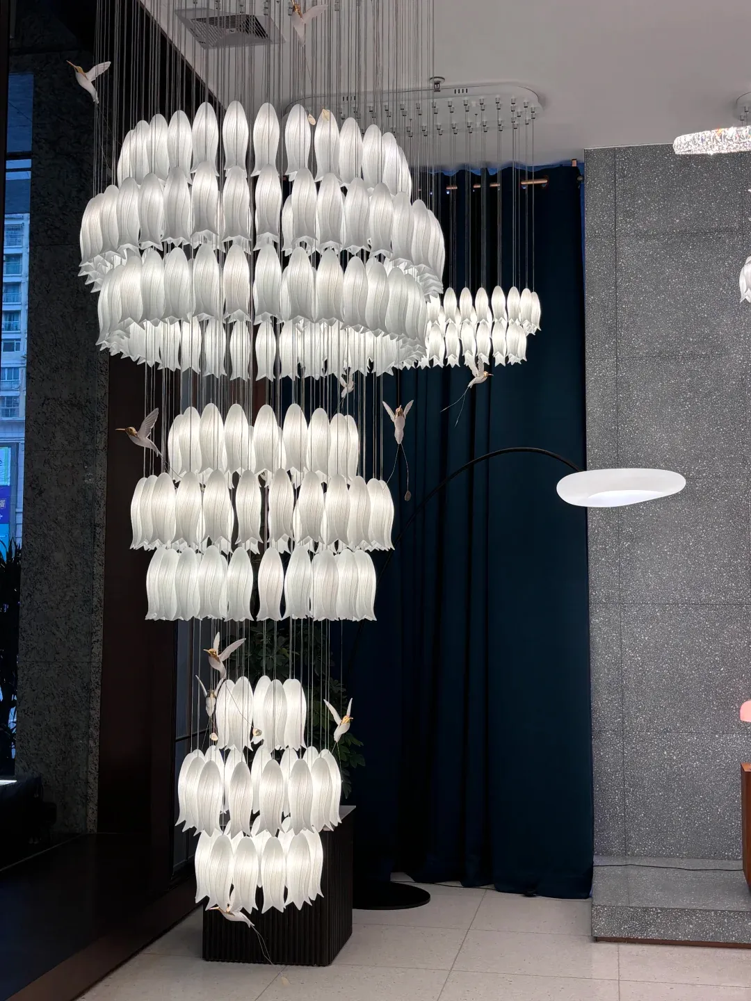 Ceramic Tulip Cascade Staircase Chandelier - Image 2