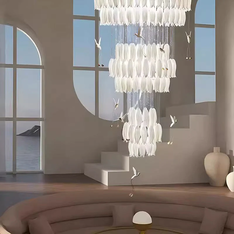 Ceramic Tulip Cascade Staircase Chandelier - Image 4