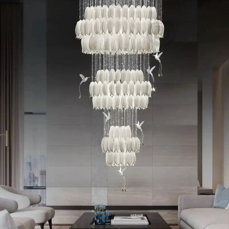Ceramic Tulip Cascade Staircase Chandelier - Image 5
