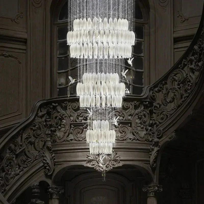 Ceramic Tulip Cascade Staircase Chandelier - Image 7