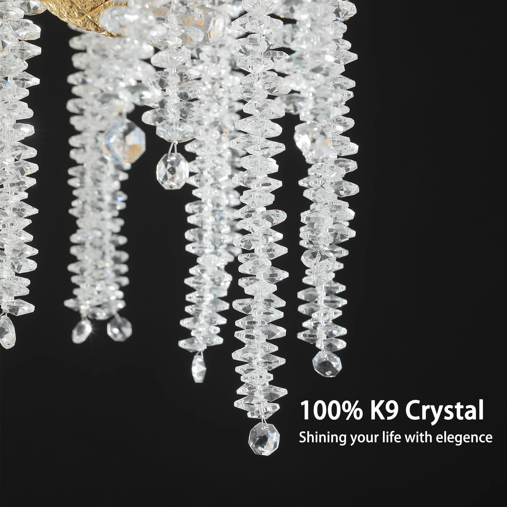 Modern Crystal Chandeliers for Dining Room,Gold Tree Branches Chandelier Lighting,Round Luxury High Ceiling Chandelier Light Fixture Hanging Pendant Light Fixtures-30 - Image 5